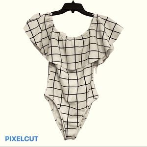 SHEIN White Checker Bodysuit